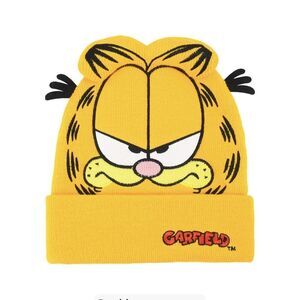 GARFIELD Classic Comic Cuff Beanie With 3D Whiskers & Ears! Adult One Size NWOT